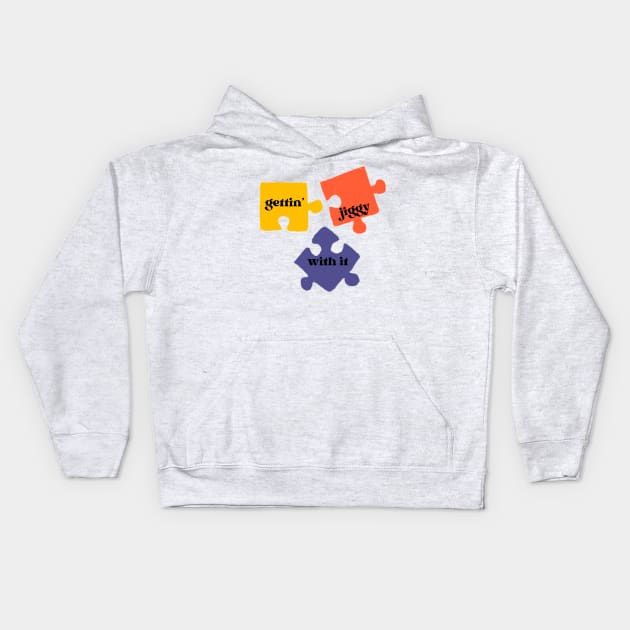 gettin' jiggy with it jigsaw puzzle Kids Hoodie by Pearlie Jane Creations